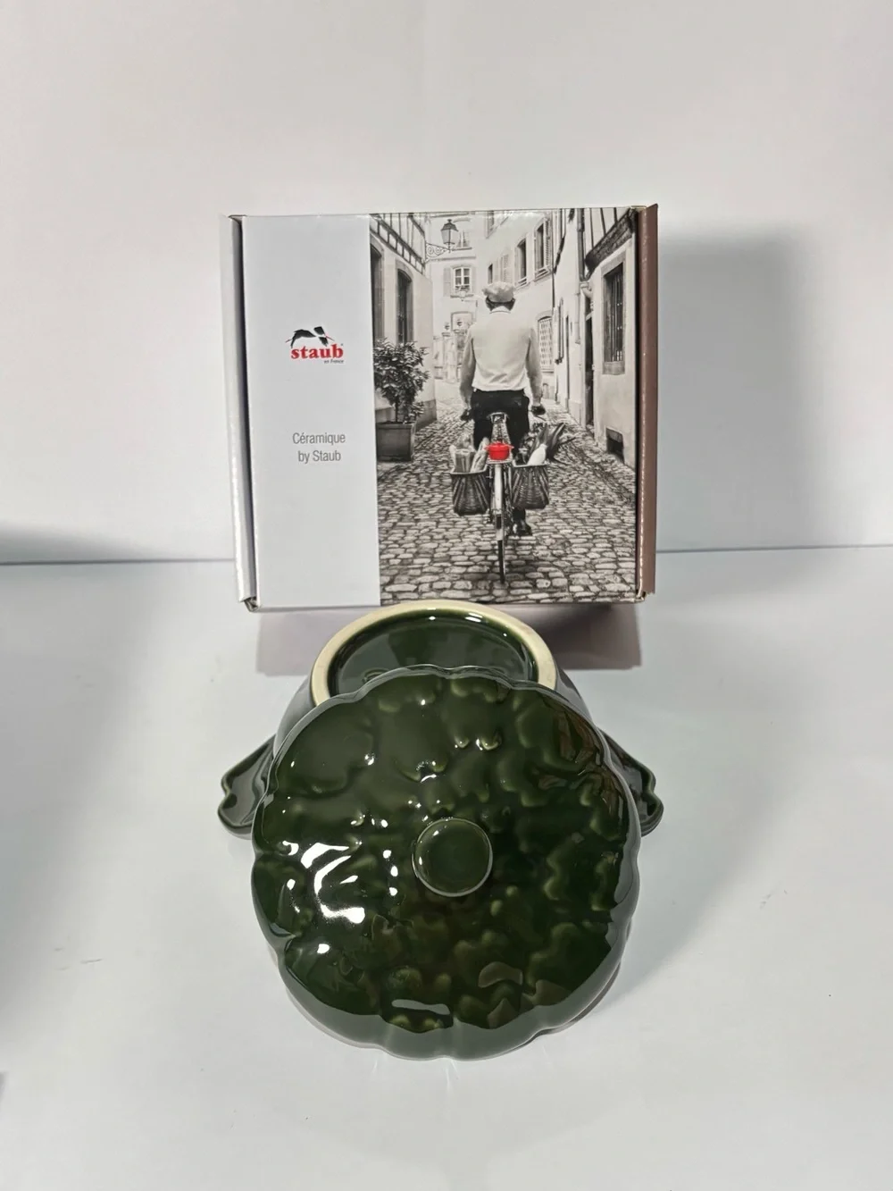 Staub Dark Green Artichaut Ceramic Cocotte